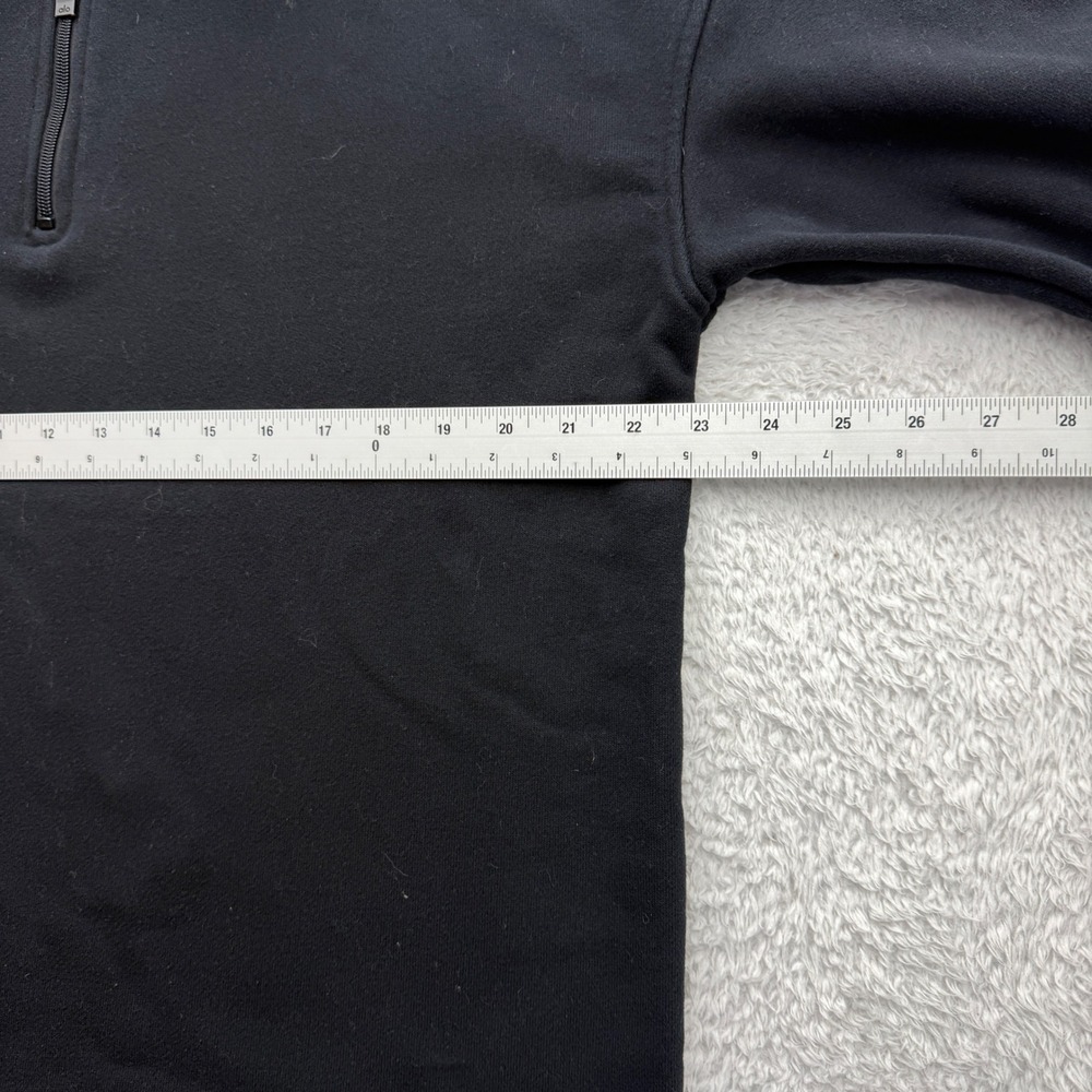 Alo Yoga Mens Black Quarter Zip Fleece Pullover Mock Neck Sweatshirt XL - Picture 4 of 8
